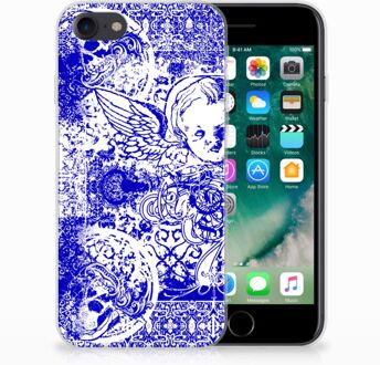 B2Ctelecom TPU Hoesje iPhone SE (2020) en iPhone 8 | 7 Angel Skull Blue