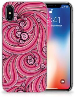 B2Ctelecom TPU Hoesje iPhone X/10 | Xs Swirl Pink