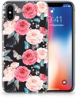 B2Ctelecom TPU Hoesje iPhone Xs | X Butterfly Roses