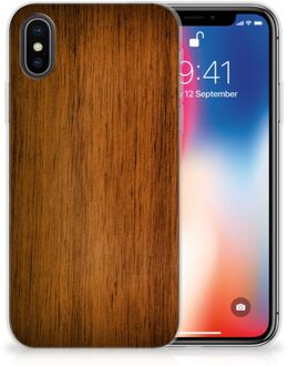 B2Ctelecom TPU Hoesje iPhone Xs | X Donker Hout