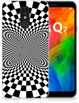 B2Ctelecom TPU Hoesje LG Q7 Zwart-Wit Design Illusie