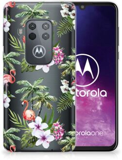 B2Ctelecom TPU Hoesje Motorola One Zoom Flamingo Palms