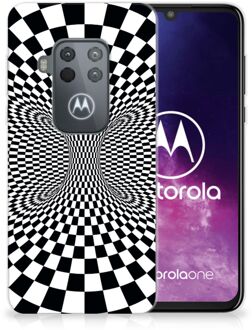 B2Ctelecom TPU Hoesje Motorola One Zoom Zwart-Wit Design Illusie