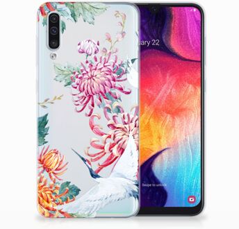 B2Ctelecom TPU Hoesje Samsung A50  Bird Flowers