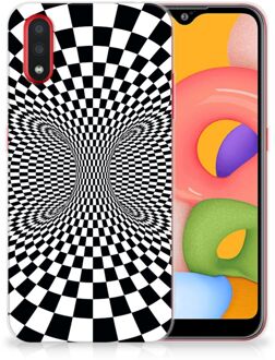 B2Ctelecom TPU Hoesje Samsung Galaxy A01 Zwart-Wit Design Illusie