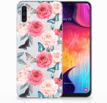 B2Ctelecom TPU Hoesje Samsung Galaxy A50  Butterfly Roses