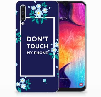 B2Ctelecom TPU Hoesje Samsung Galaxy A50 Flowers Blue DTMP