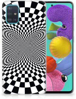 B2Ctelecom TPU Hoesje Samsung Galaxy A51 Zwart-Wit Design Illusie