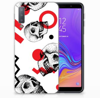 B2Ctelecom TPU Hoesje Samsung Galaxy A7 (2018) Design Skull Red