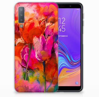 B2Ctelecom TPU Hoesje Samsung Galaxy A7 (2018) Design Tulpen