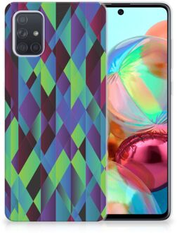 B2Ctelecom TPU Hoesje Samsung Galaxy A71 Abstract Green Blue