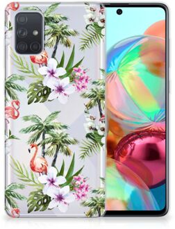 B2Ctelecom TPU Hoesje Samsung Galaxy A71 Flamingo Palms