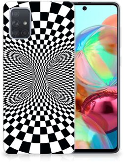 B2Ctelecom TPU Hoesje Samsung Galaxy A71 Zwart-Wit Design Illusie