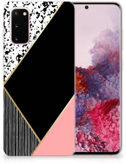 B2Ctelecom TPU Hoesje Samsung Galaxy S20 Zwart Roze Vormen