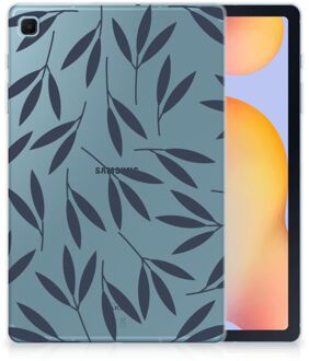 B2Ctelecom TPU Hoesje Samsung Galaxy Tab S6 Lite Backcase Leaves Blue met doorzichte zijkanten