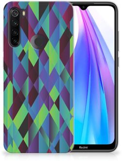 B2Ctelecom TPU Hoesje Xiaomi Redmi Note 8T Abstract Green Blue