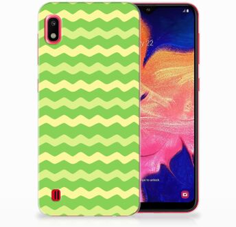 B2Ctelecom TPU Silicone Back Cover Samsung Galaxy A10 Design Waves Green