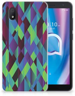 B2Ctelecom TPU Silicone Hoesje Alcatel 1B (2020) Smartphonehoesje met naam Abstract Groen Blauw