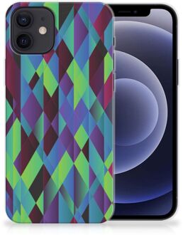 B2Ctelecom TPU Silicone Hoesje iPhone 12 | 12 Pro (6.1") Smartphonehoesje met naam Abstract Groen Blauw