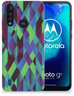 B2Ctelecom TPU Silicone Hoesje Motorola Moto G8 Power Lite Smartphonehoesje met naam Abstract Groen Blauw