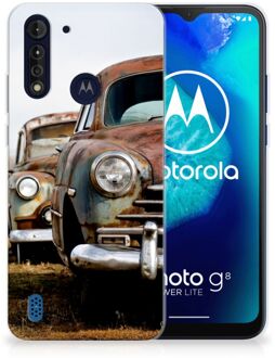 B2Ctelecom TPU Silicone Hoesje Motorola Moto G8 Power Lite Telefoonhoesje Vintage Auto