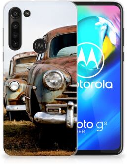 B2Ctelecom TPU Silicone Hoesje Motorola Moto G8 Power Telefoonhoesje Vintage Auto