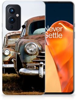 B2Ctelecom TPU Silicone Hoesje OnePlus 9 Telefoonhoesje Vintage Auto