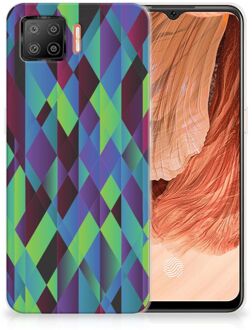 B2Ctelecom TPU Silicone Hoesje OPPO A73 4G Smartphonehoesje met naam Abstract Groen Blauw