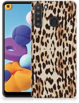 B2Ctelecom TPU Silicone Hoesje Samsung Galaxy A21 Telefoonhoesje Leopard