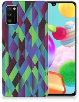 B2Ctelecom TPU Silicone Hoesje Samsung Galaxy A41 Smartphonehoesje met naam Abstract Groen Blauw