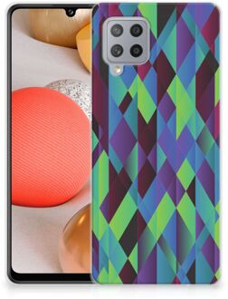 B2Ctelecom TPU Silicone Hoesje Samsung Galaxy A42 Smartphonehoesje met naam Abstract Groen Blauw