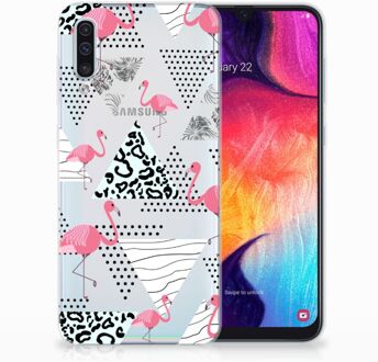 B2Ctelecom TPU silicone Hoesje Samsung Galaxy A50  Flamingo Triangle