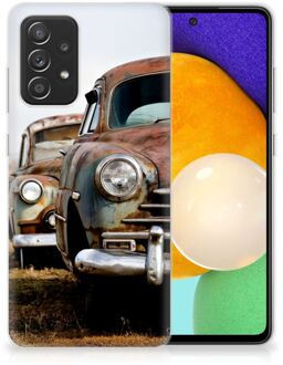 B2Ctelecom TPU Silicone Hoesje Samsung Galaxy A52 (5G/4G) Telefoonhoesje Vintage Auto