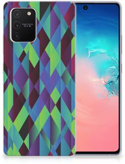 B2Ctelecom TPU Silicone Hoesje Samsung Galaxy S10 Lite Smartphonehoesje met naam Abstract Groen Blauw