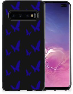 B2Ctelecom TPU Silicone Hoesje Samsung Galaxy S10+ Telefoonhoesje met Zwarte rand Vlinder Patroon