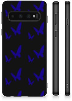 B2Ctelecom TPU Silicone Hoesje Samsung Galaxy S10 Telefoonhoesje met Zwarte rand Vlinder Patroon