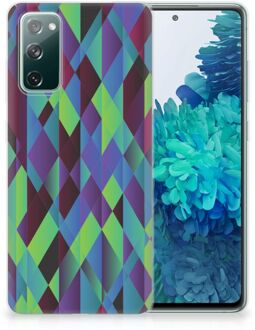 B2Ctelecom TPU Silicone Hoesje Samsung Galaxy S20 FE Smartphonehoesje met naam Abstract Groen Blauw