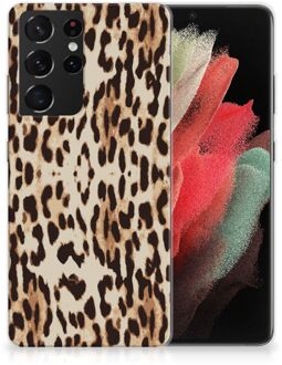 B2Ctelecom TPU Silicone Hoesje Samsung Galaxy S21 Ultra Telefoonhoesje Leopard