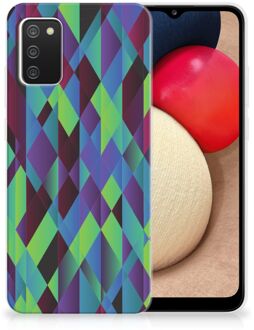 B2Ctelecom TPU Silicone Hoesje Samsung M02s | Samsung Galaxy A02s Smartphonehoesje met naam Abstract Groen Blauw