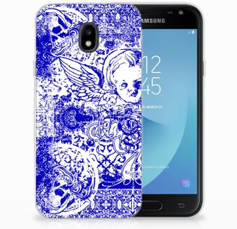 B2Ctelecom TPU Siliconen Back Case Back Cover Samsung J3 2017 Angel Skull Blue