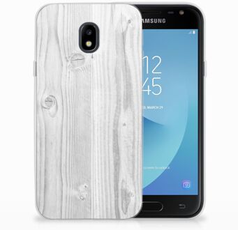 B2Ctelecom TPU Siliconen Back Case Back Cover Samsung J3 2017 Design White Wood