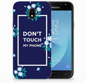 B2Ctelecom TPU Siliconen Back Case Back Cover Samsung J3 2017 Flowers Blue DTMP