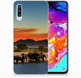 B2Ctelecom TPU Siliconen Back Case Samsung A70 Design Olifanten