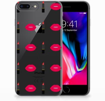 B2Ctelecom TPU Siliconen Backcase Hoesje iPhone 8 Plus | 7 Plus Design Lipstick Kiss