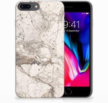 B2Ctelecom TPU Siliconen Backcase Hoesje iPhone 8 Plus | 7 Plus Design Marmer Beige