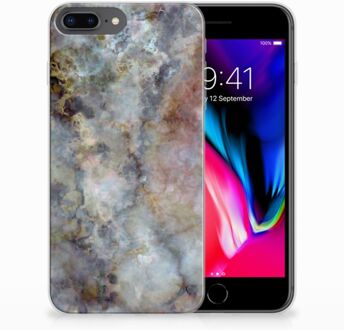 B2Ctelecom TPU Siliconen Backcase Hoesje iPhone 8 Plus | 7 Plus Design Marmer Grijs