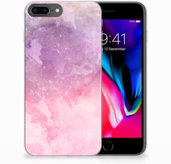 B2Ctelecom TPU Siliconen Backcase Hoesje iPhone 8+ | 7+ Design Pink Purple Paint