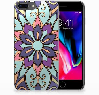 B2Ctelecom TPU Siliconen Backcase Hoesje iPhone 8+ | 7+ Design Purple Flower