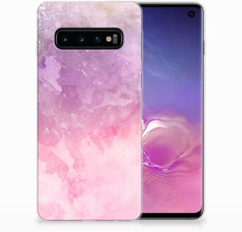 B2Ctelecom TPU Siliconen Backcase Hoesje Samsung Galaxy S10 Design Pink Purple Paint