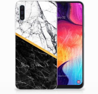 B2Ctelecom TPU-siliconen Backcase Samsung A50 Hoesje Marble White Black